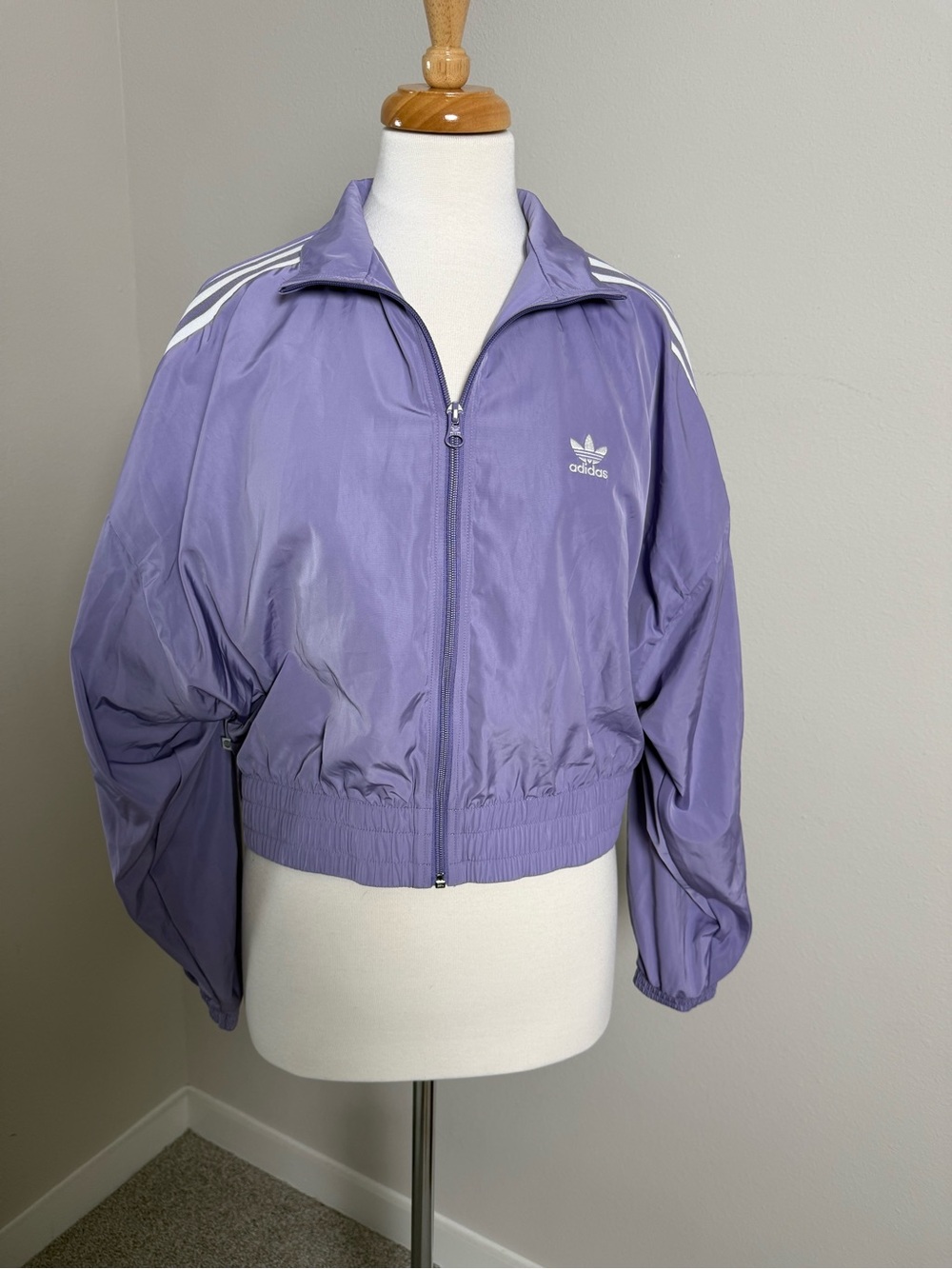 Adidas Lavender Cropped Track Jacket Windbreaker XS/S